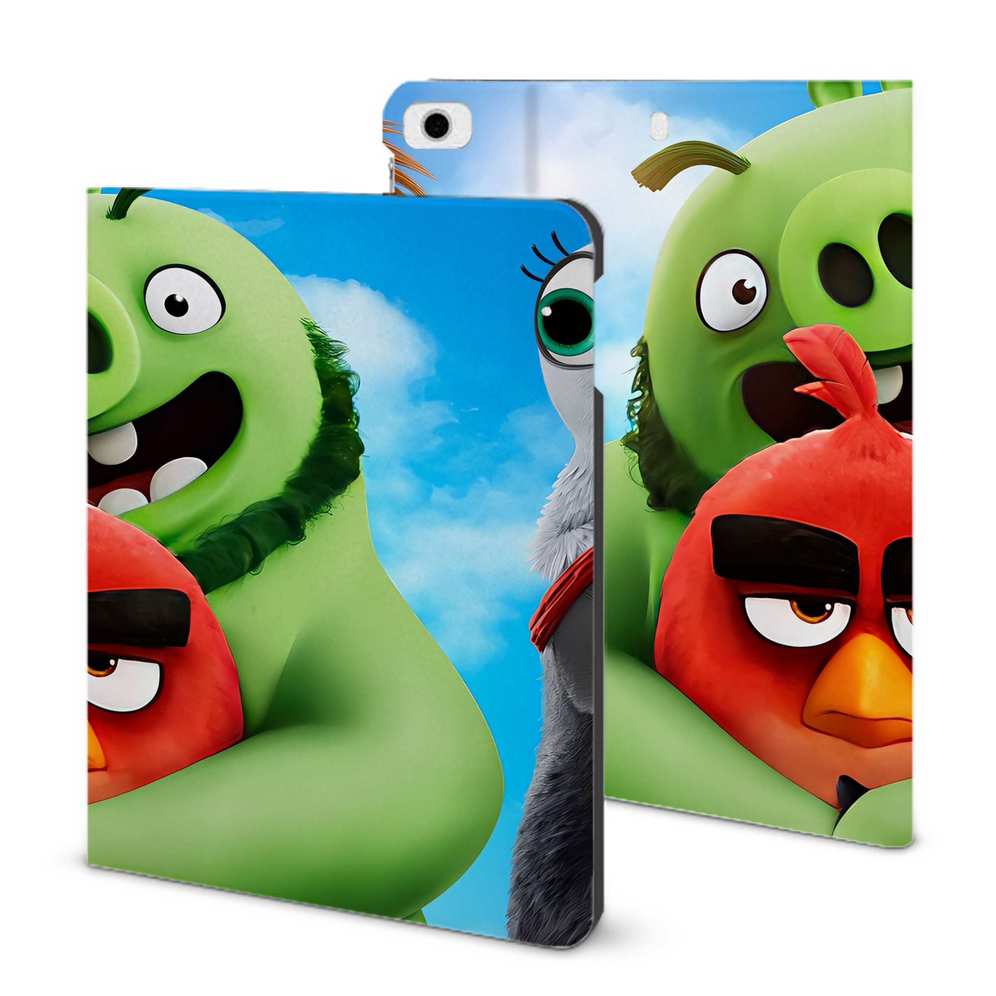 （画像用） Angry Birds アングリーバード IPad ケース ブック型 PUレザー TPU 耐衝撃 軽量 薄型 ペン収納なし 全面保護 IPad 各モデル対応